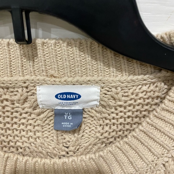 Old Navy ladies tan pull over crew sweater 3/4 sleeve Size XL - Picture 3 of 5
